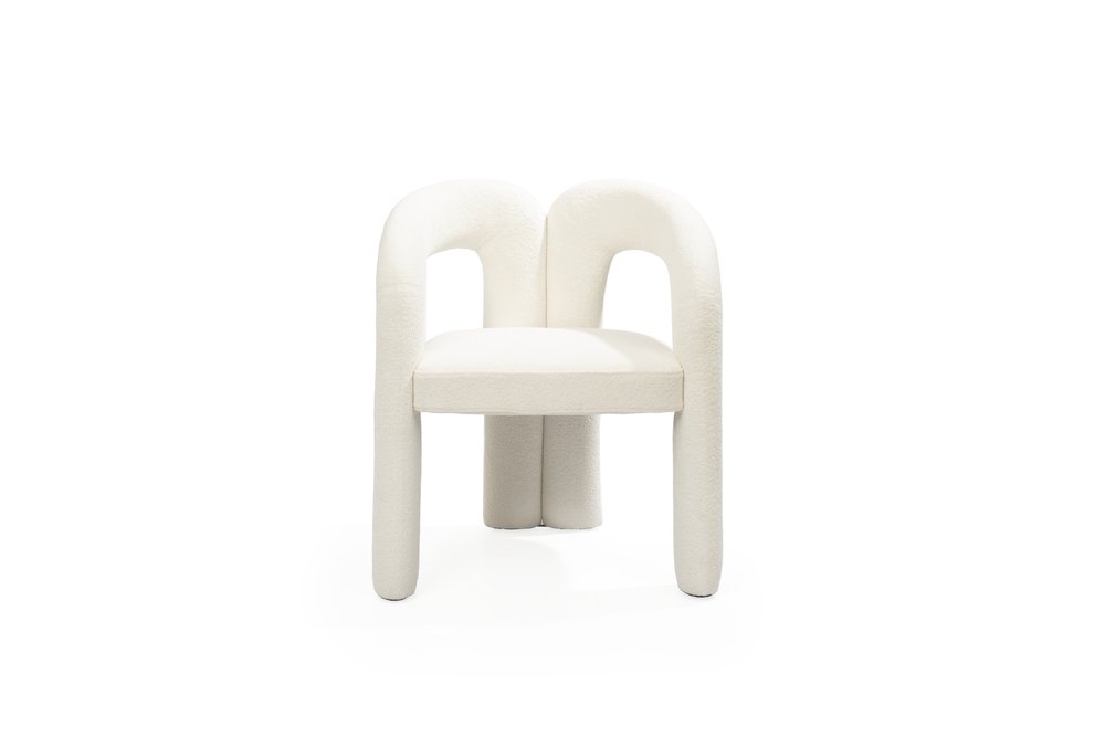 Bouclé Open Back Dining Chair
