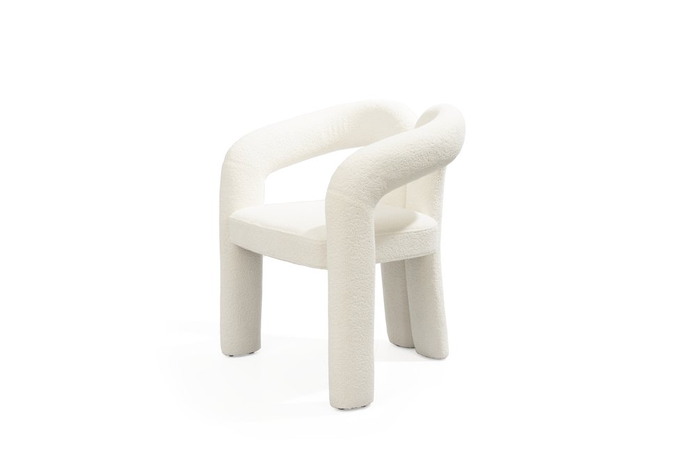 Bouclé Open Back Dining Chair