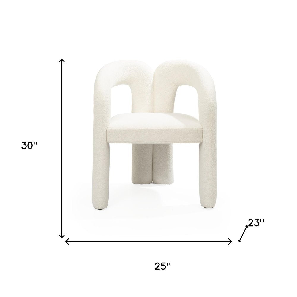 Bouclé Open Back Dining Chair