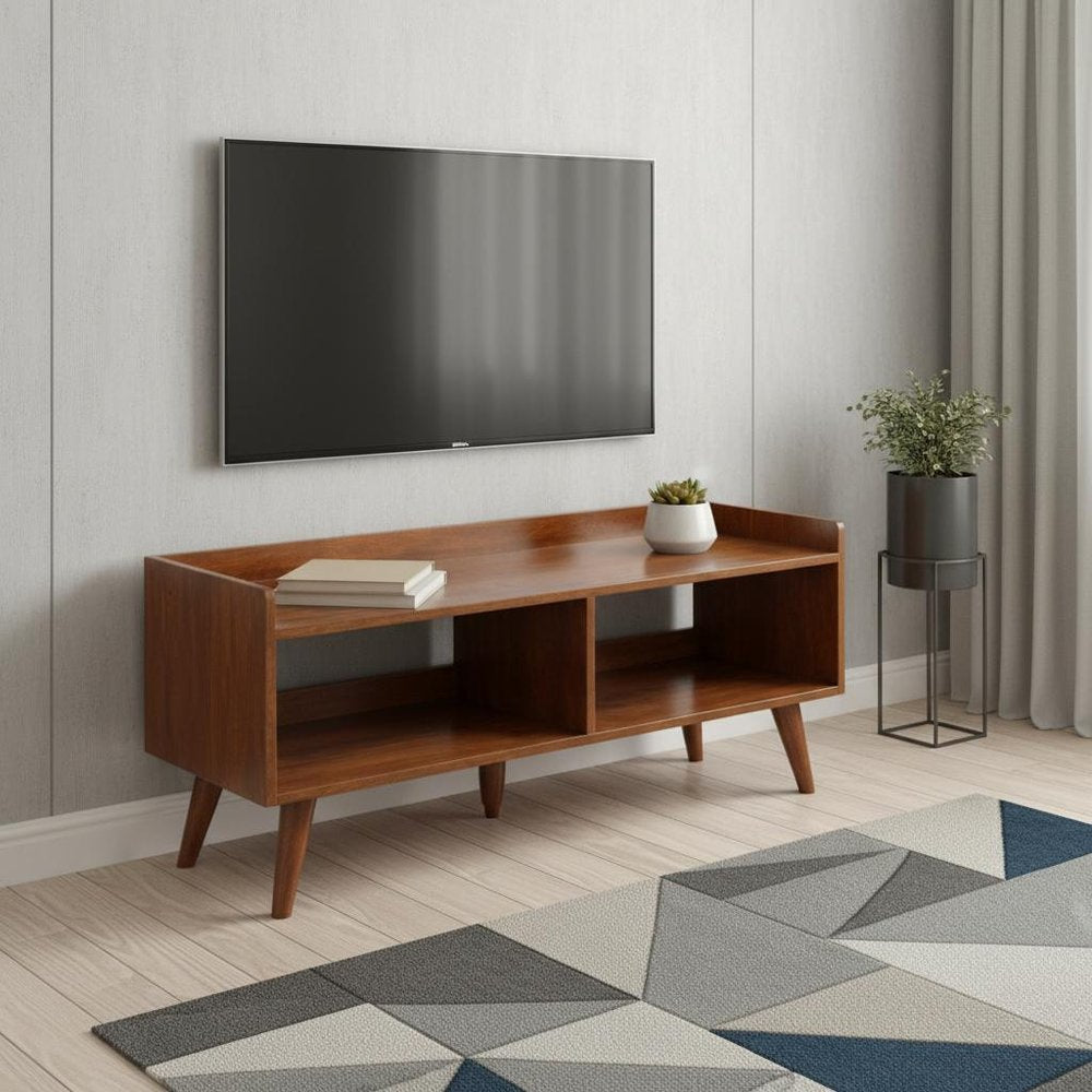 45" Brown Wood Open Rectangle Entertainment Stand