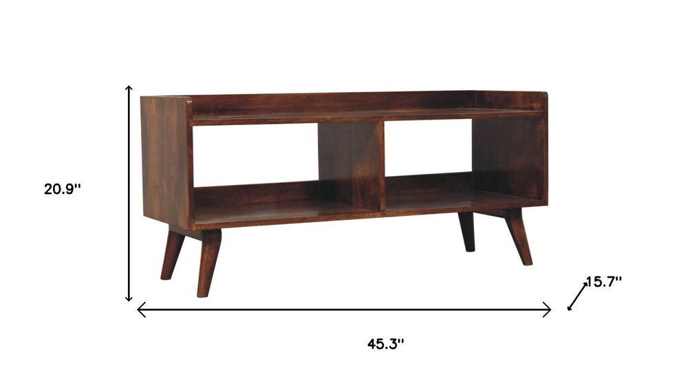 45" Brown Wood Open Rectangle Entertainment Stand