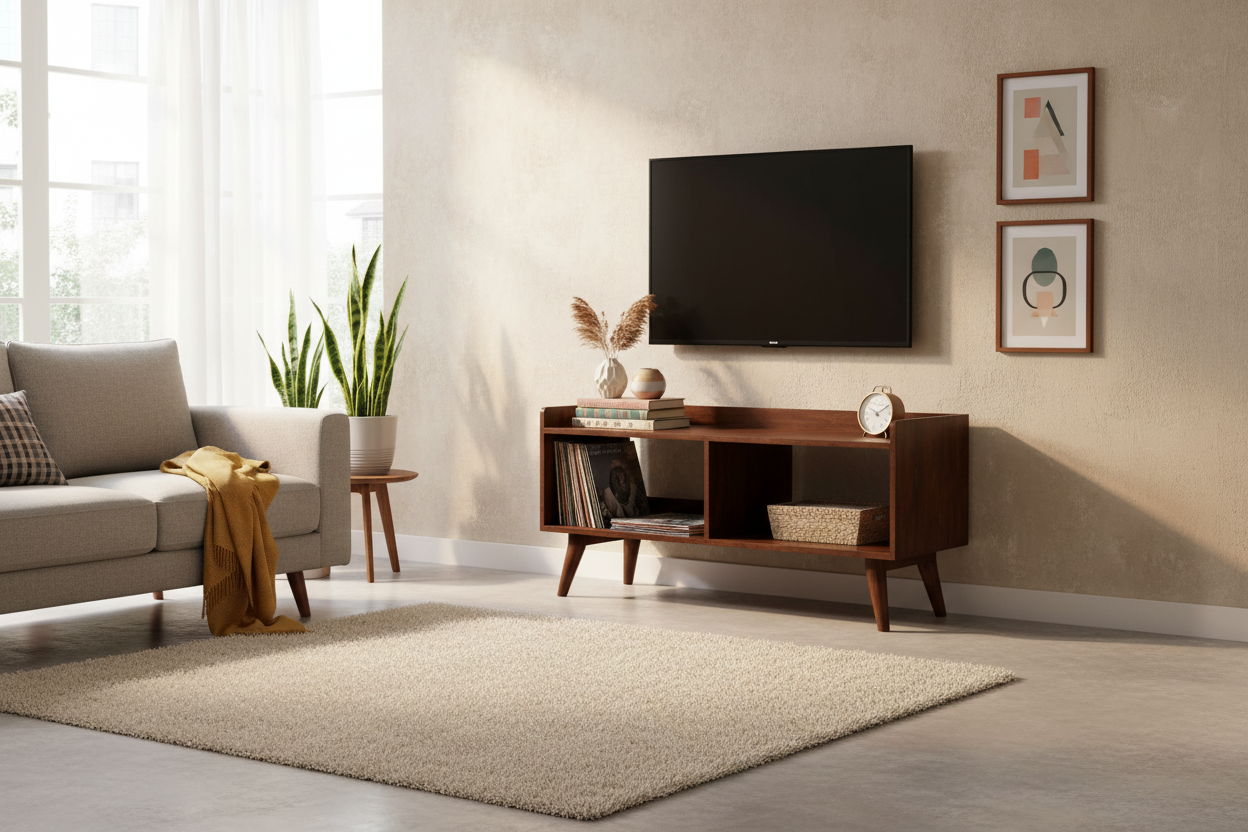 45" Brown Wood Open Rectangle Entertainment Stand