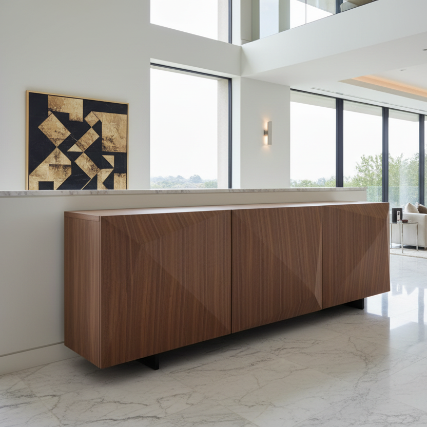 87" Brown Jagged Sideboard