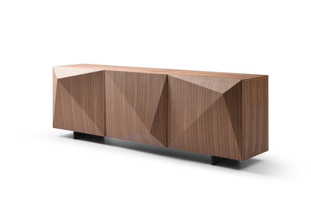87" Brown Jagged Sideboard with Soft Close Doors