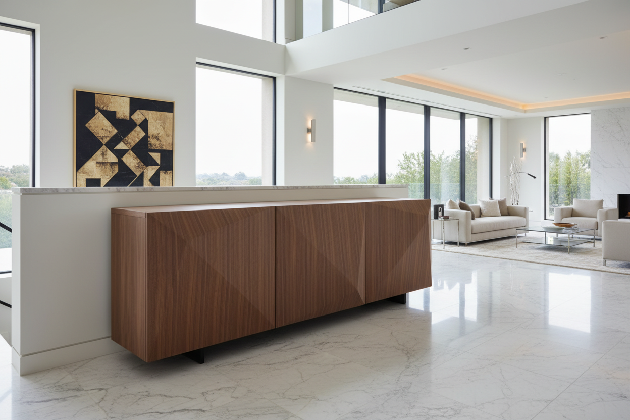 87" Brown Jagged Sideboard
