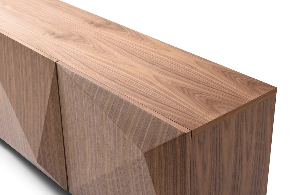 87" Brown Jagged Sideboard with Soft Close Doors