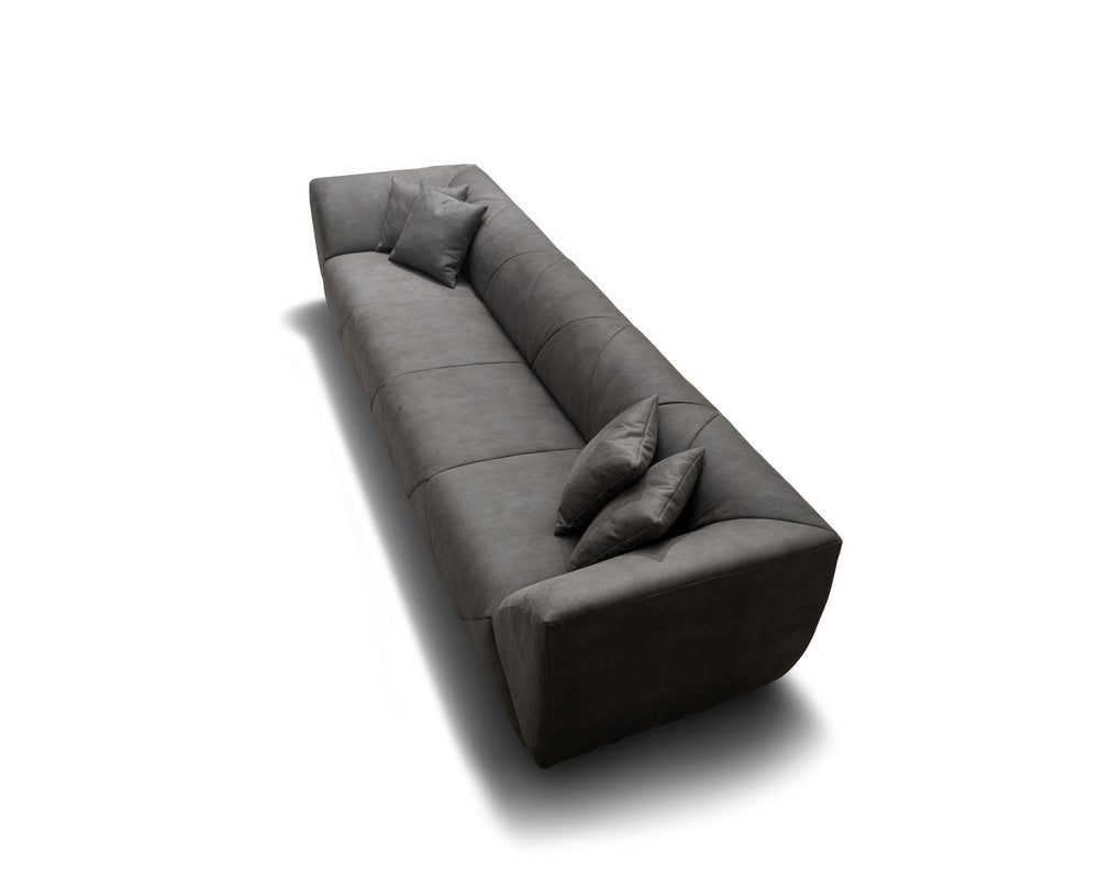 126" Dark Gray Nubuck Leather Sectional Sofa