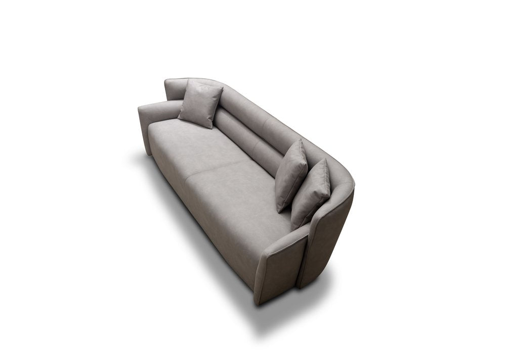 100" Gray Nubuck Leather Boss Sofa