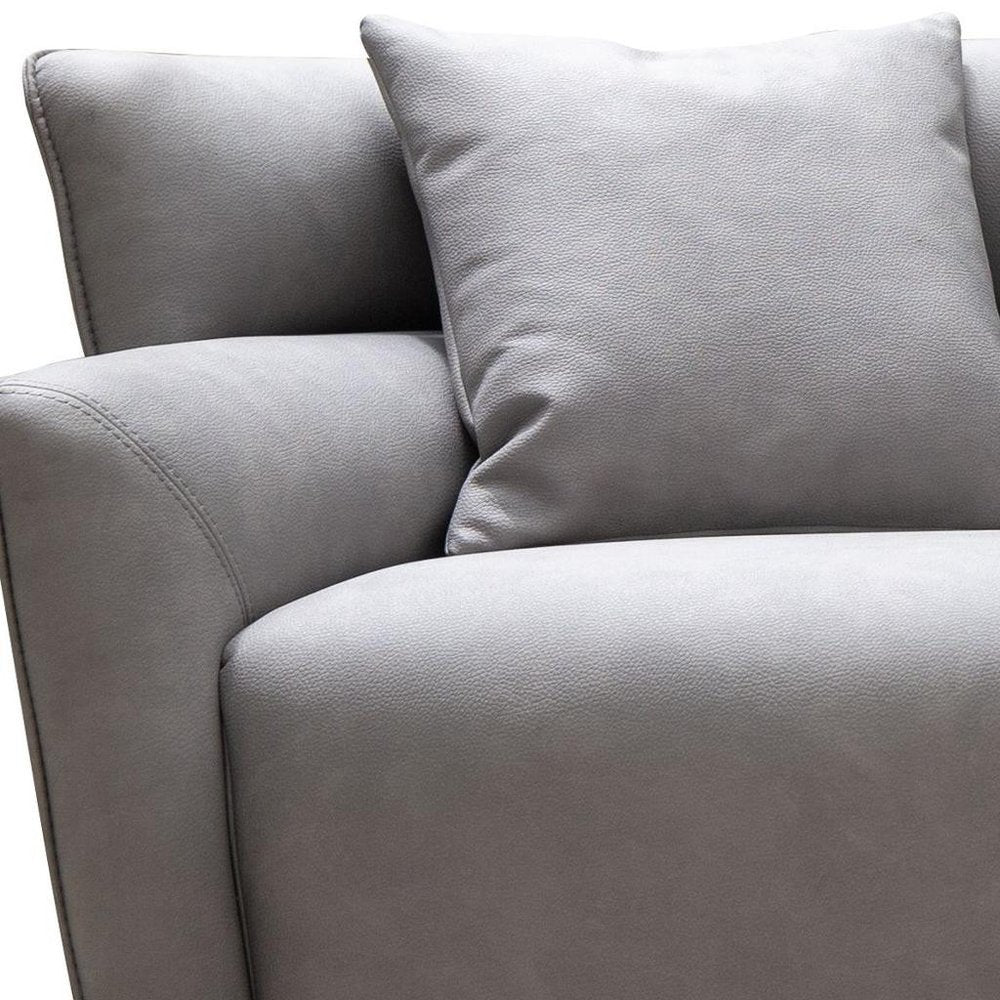 100" Gray Nubuck Leather Boss Sofa