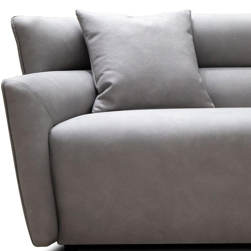 100" Gray Nubuck Leather Boss Sofa