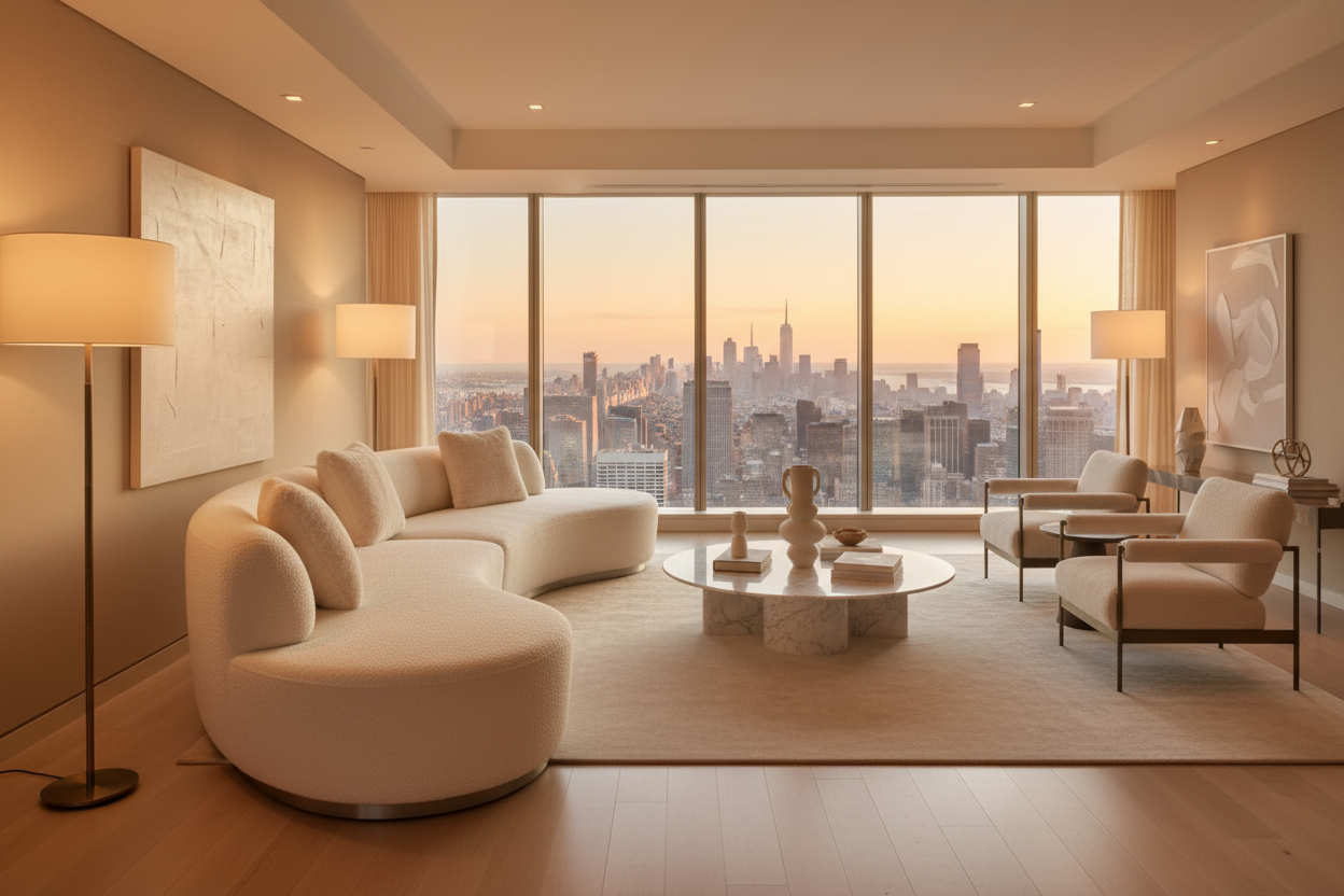 150" White Cotton Curved Perla Sofa with Pillows