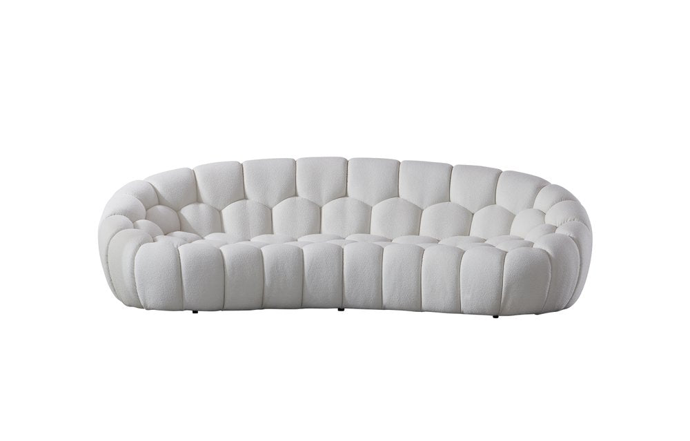 105" White Curved Bubble Sofa