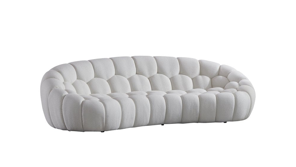 105" White Curved Bubble Sofa