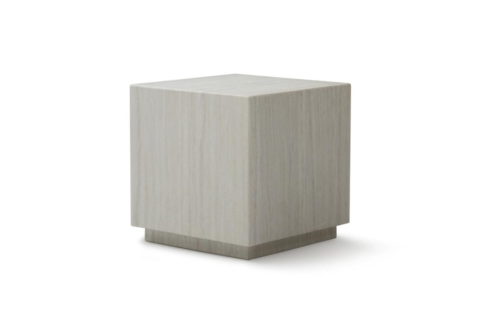 20" Black Marble Square Block End Table