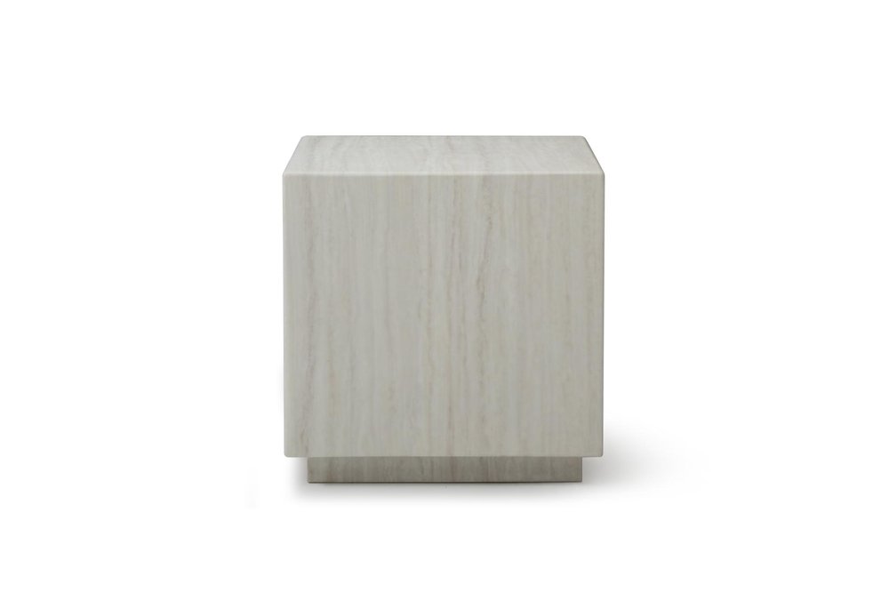 20" Black Marble Square Block End Table