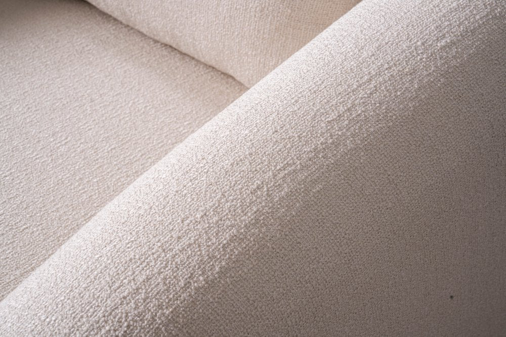 42" White Bouclé Slanted Armchair