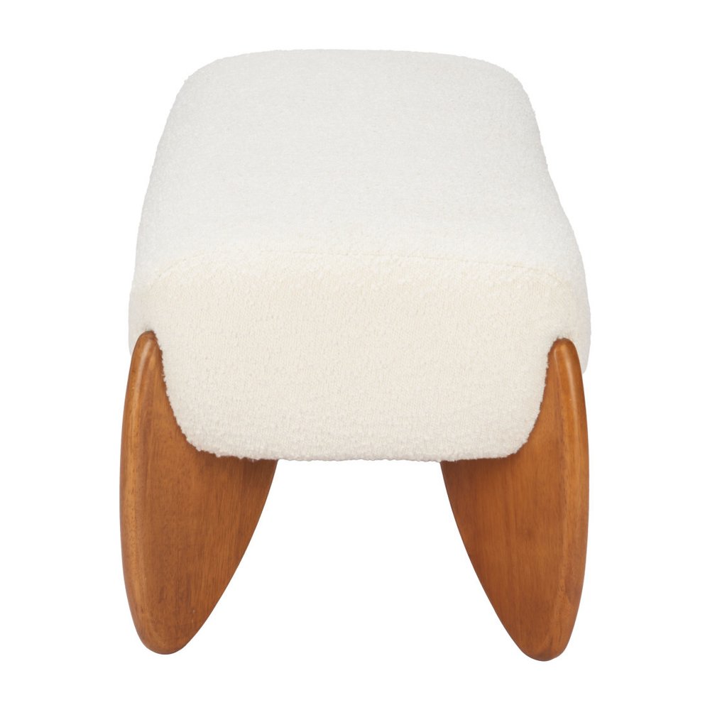 50" Ivory Bouclé Scandi Modern Bench