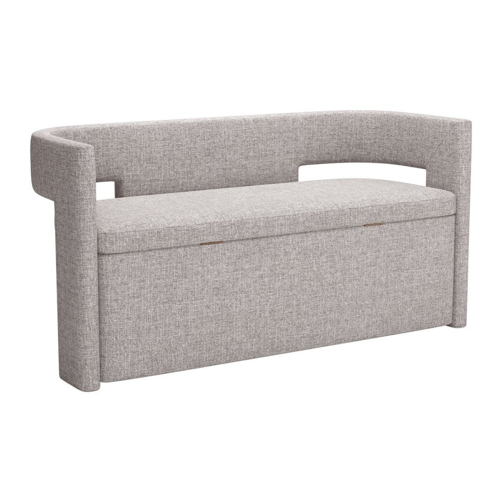55" Gray Flip Top Storage Bench