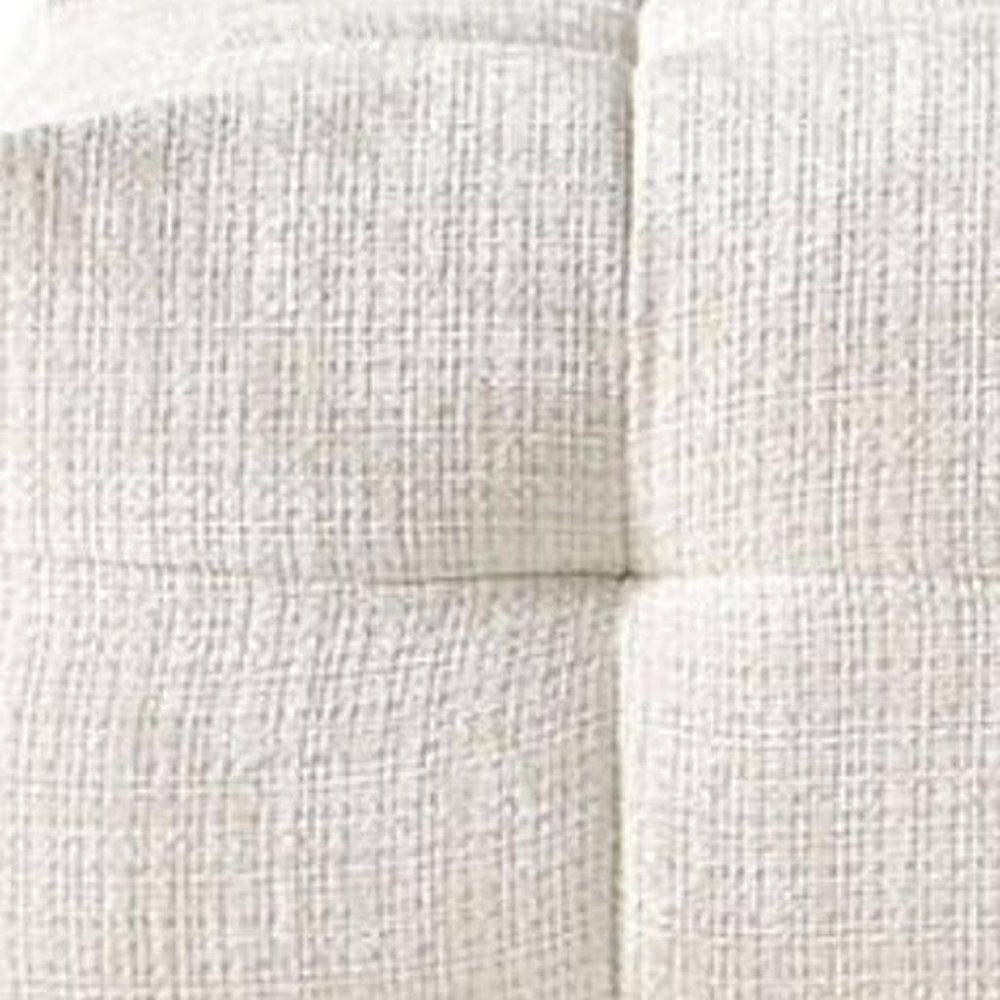 36" Beige Blind Tufted Chenille Ottoman