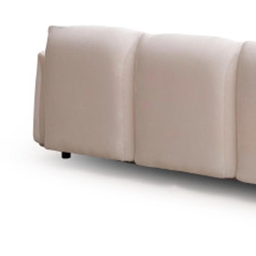 98" White Velvet Pillow Sofa