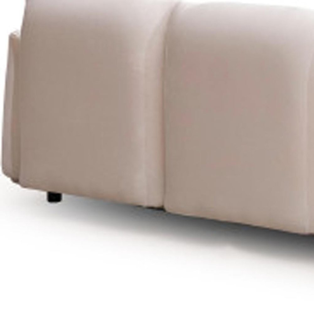 98" White Velvet Pillow Sofa