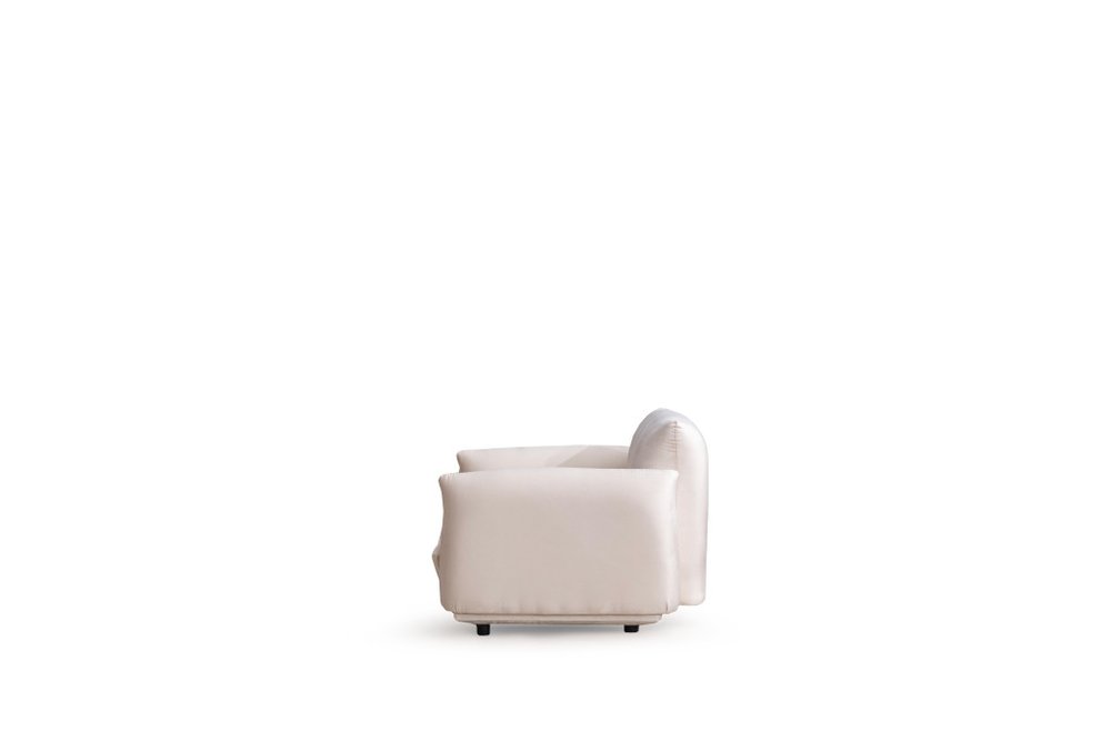 47" White Velvet Pillow Armchair