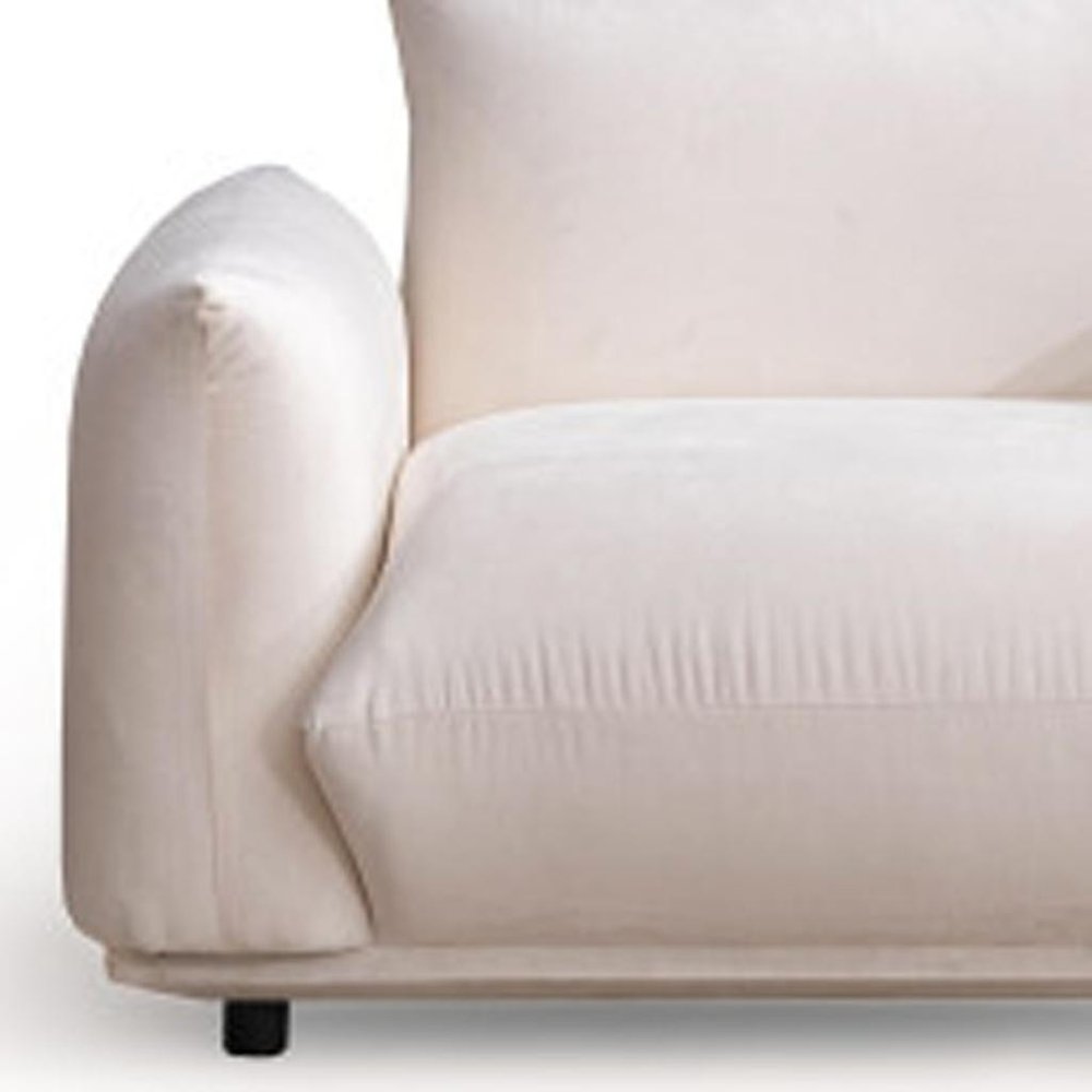47" White Velvet Pillow Armchair