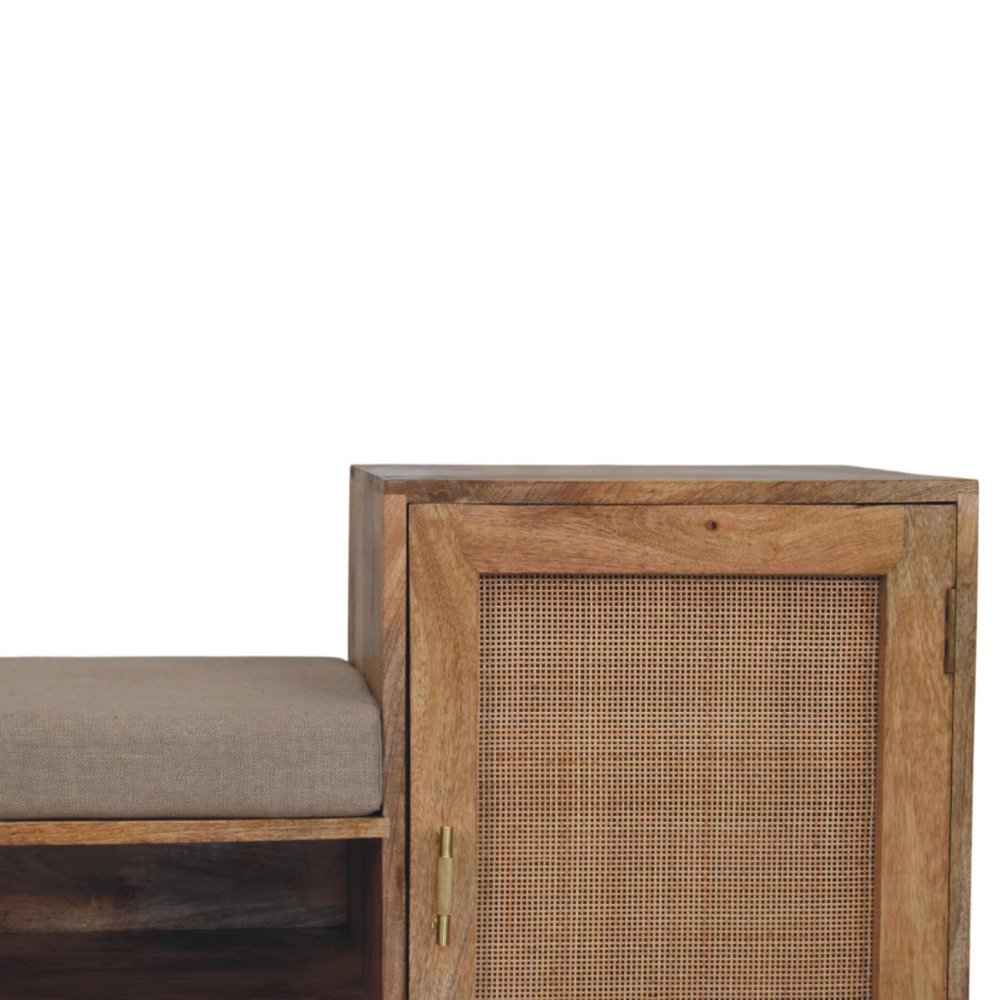 41" Natural Scandinavian Bench with Cabinet