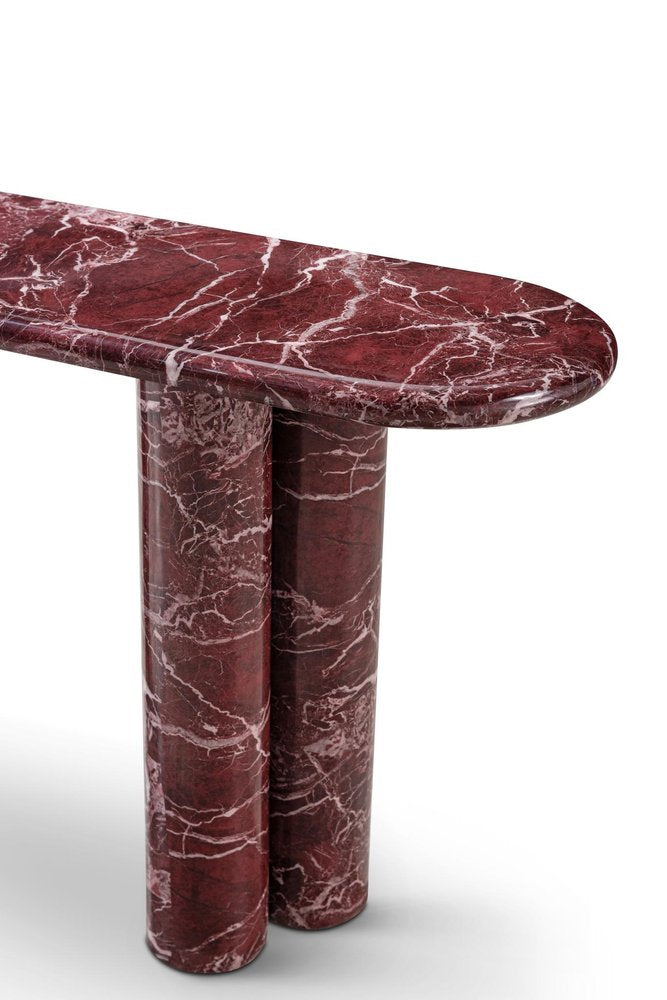 60" Marble Cluster Pedestal Console Table