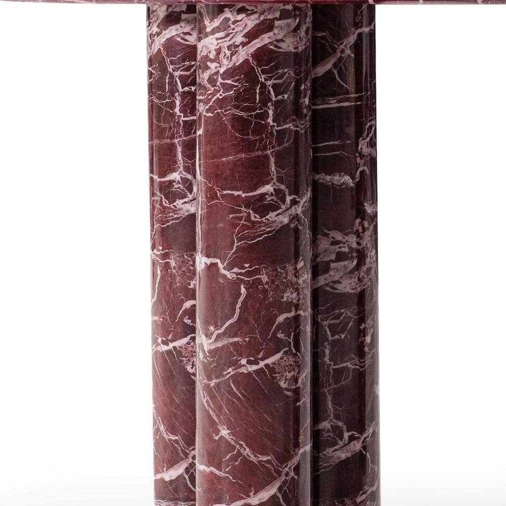 60" Marble Cluster Pedestal Console Table