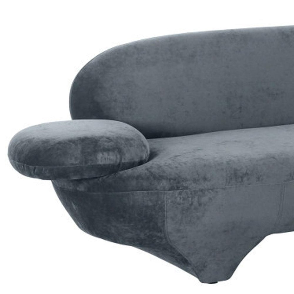 104" Gray Retro Velvet Sofa