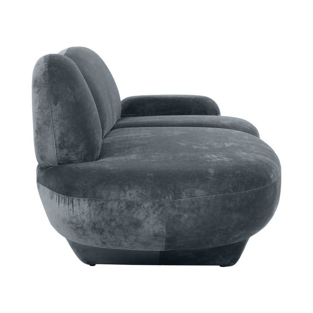 104" Gray Retro Velvet Sofa