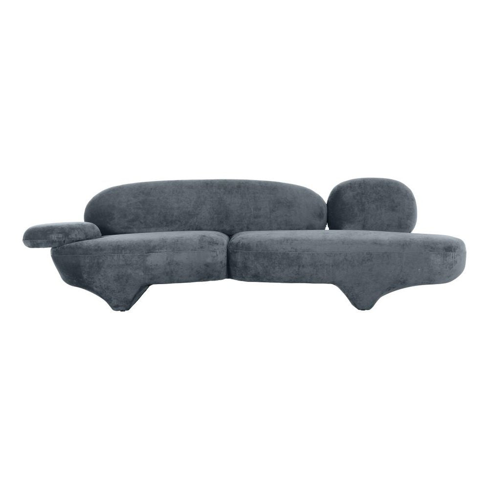 104" Gray Retro Velvet Sofa