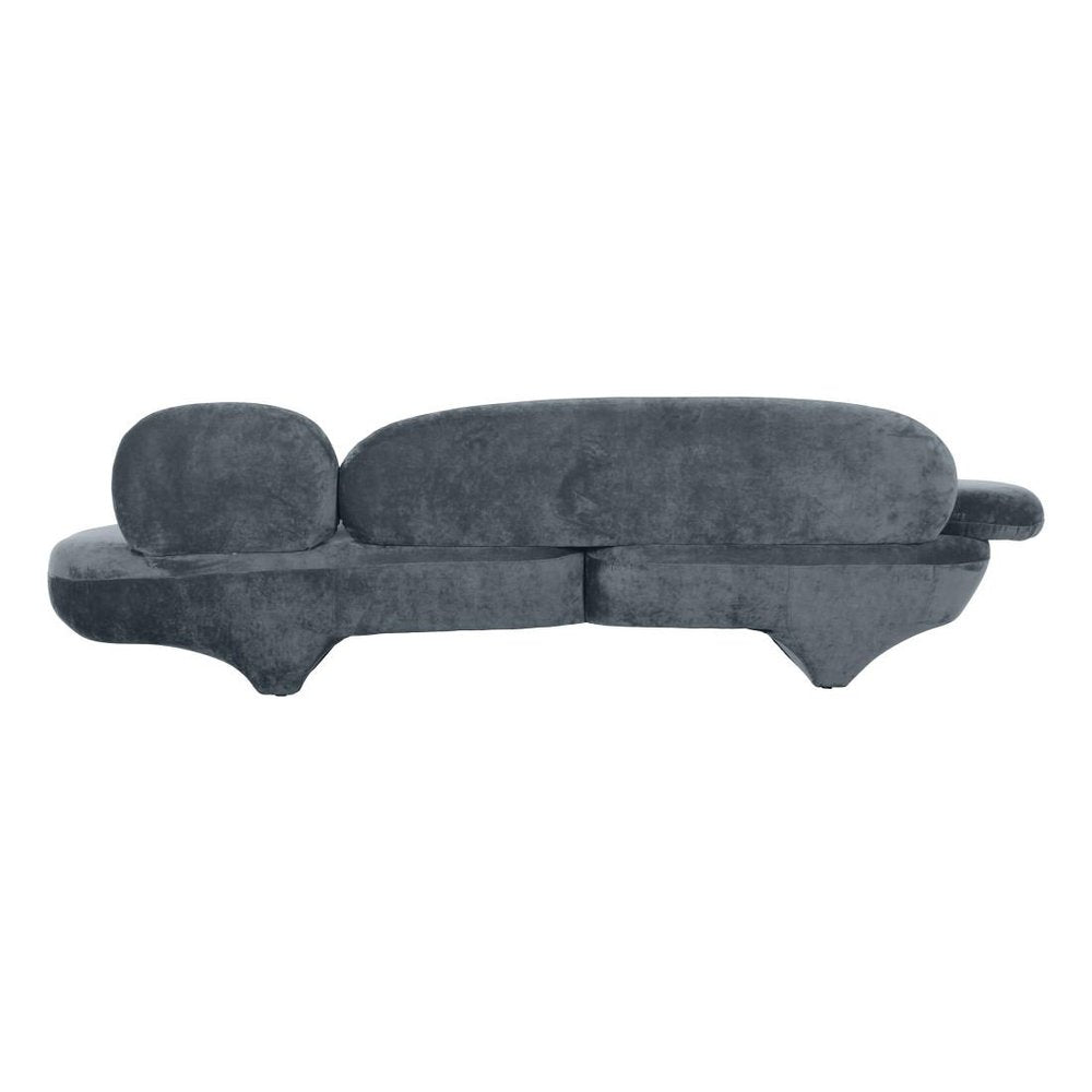 104" Gray Retro Velvet Sofa