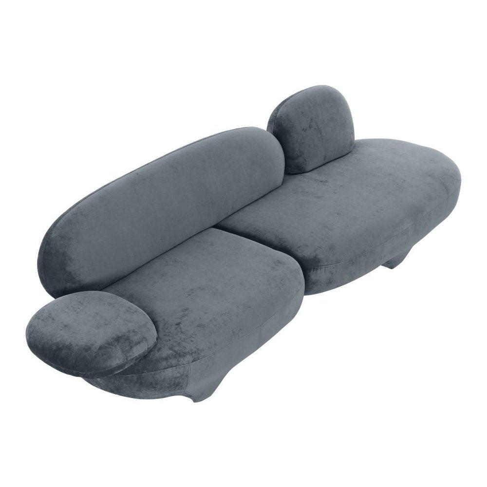 104" Gray Retro Velvet Sofa