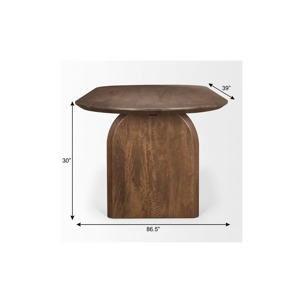 87" Modern Double Pedestal Wood Dining Table