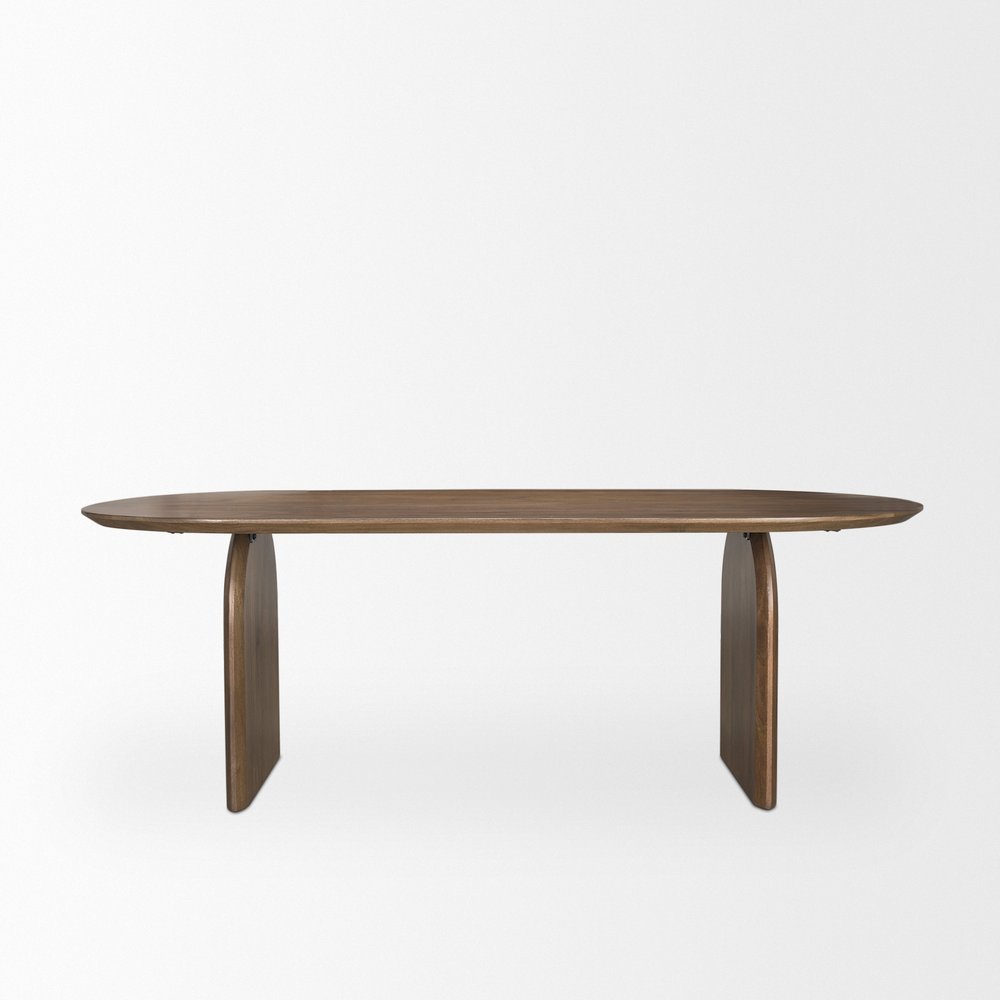 87" Modern Double Pedestal Wood Dining Table