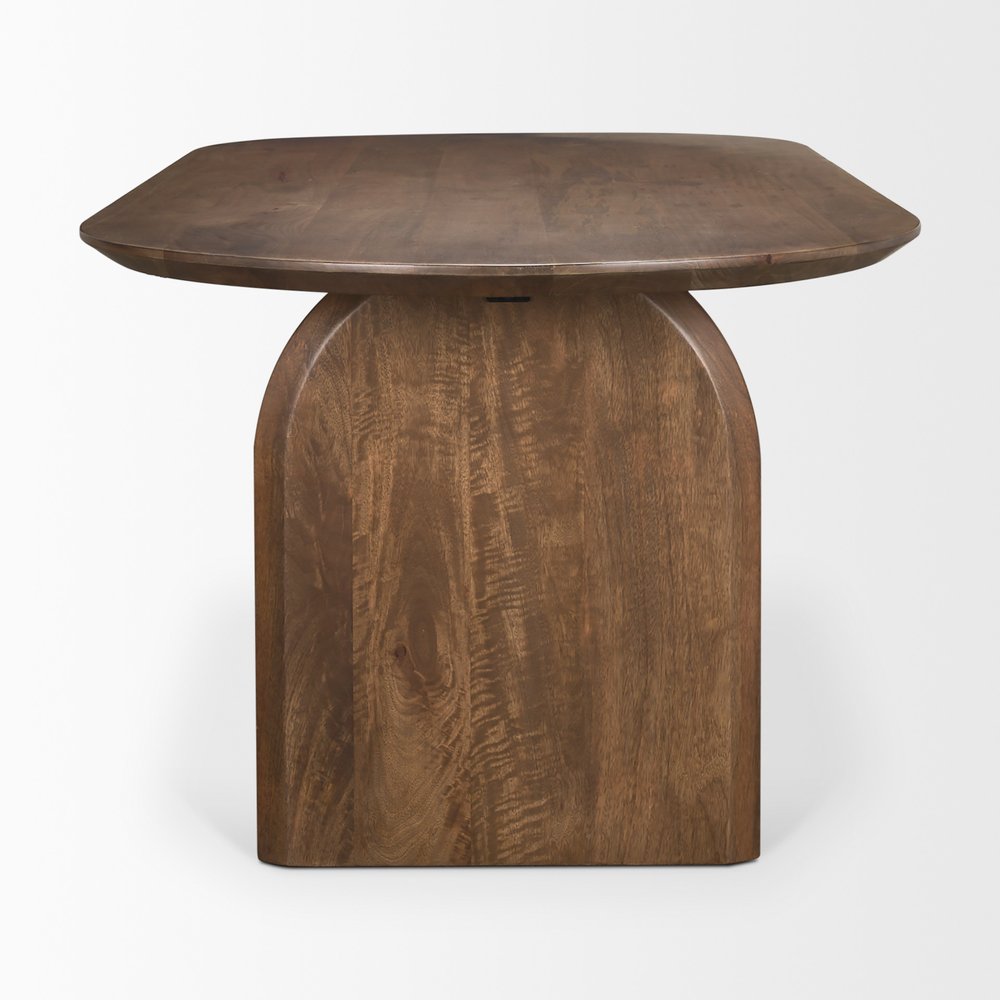 87" Modern Double Pedestal Wood Dining Table
