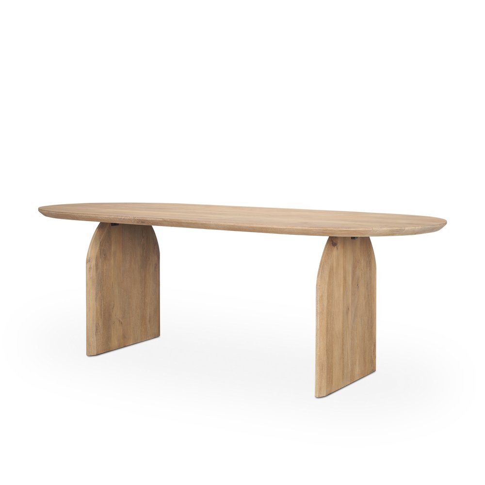 87" Modern Double Pedestal Wood Dining Table