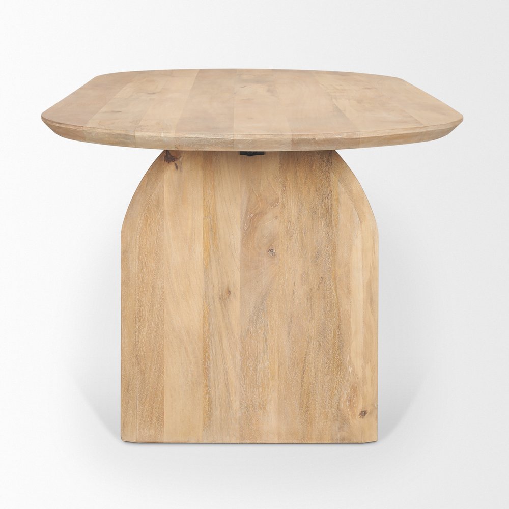 87" Modern Double Pedestal Wood Dining Table