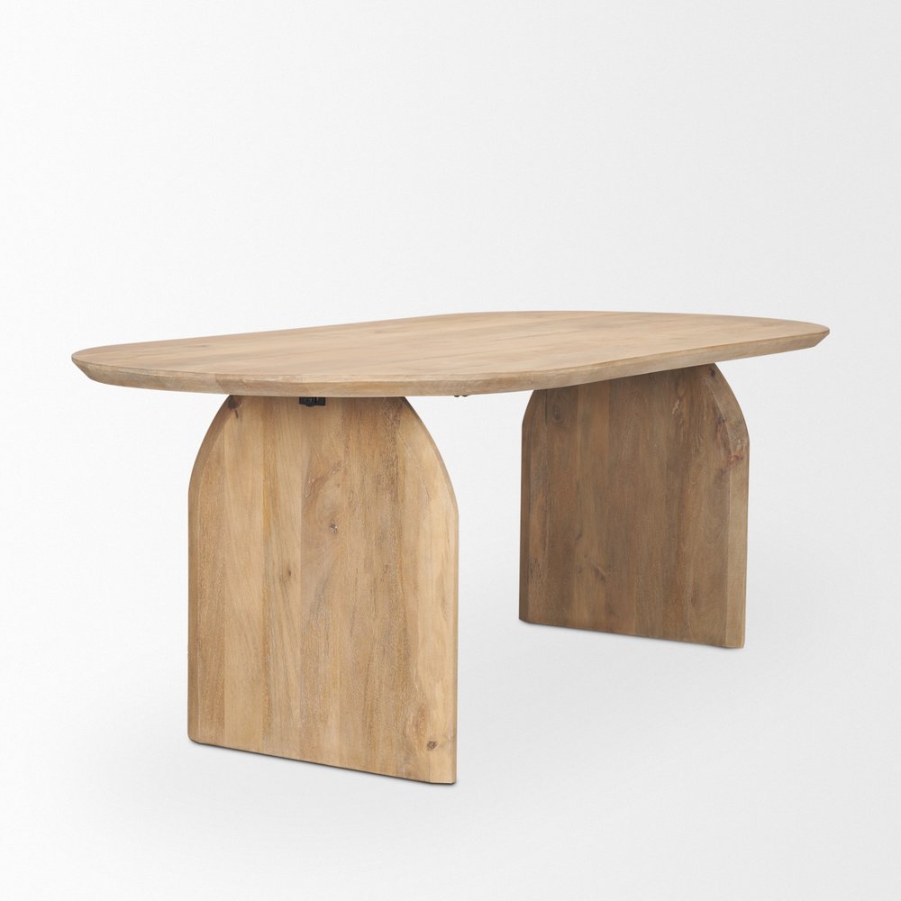 87" Modern Double Pedestal Wood Dining Table