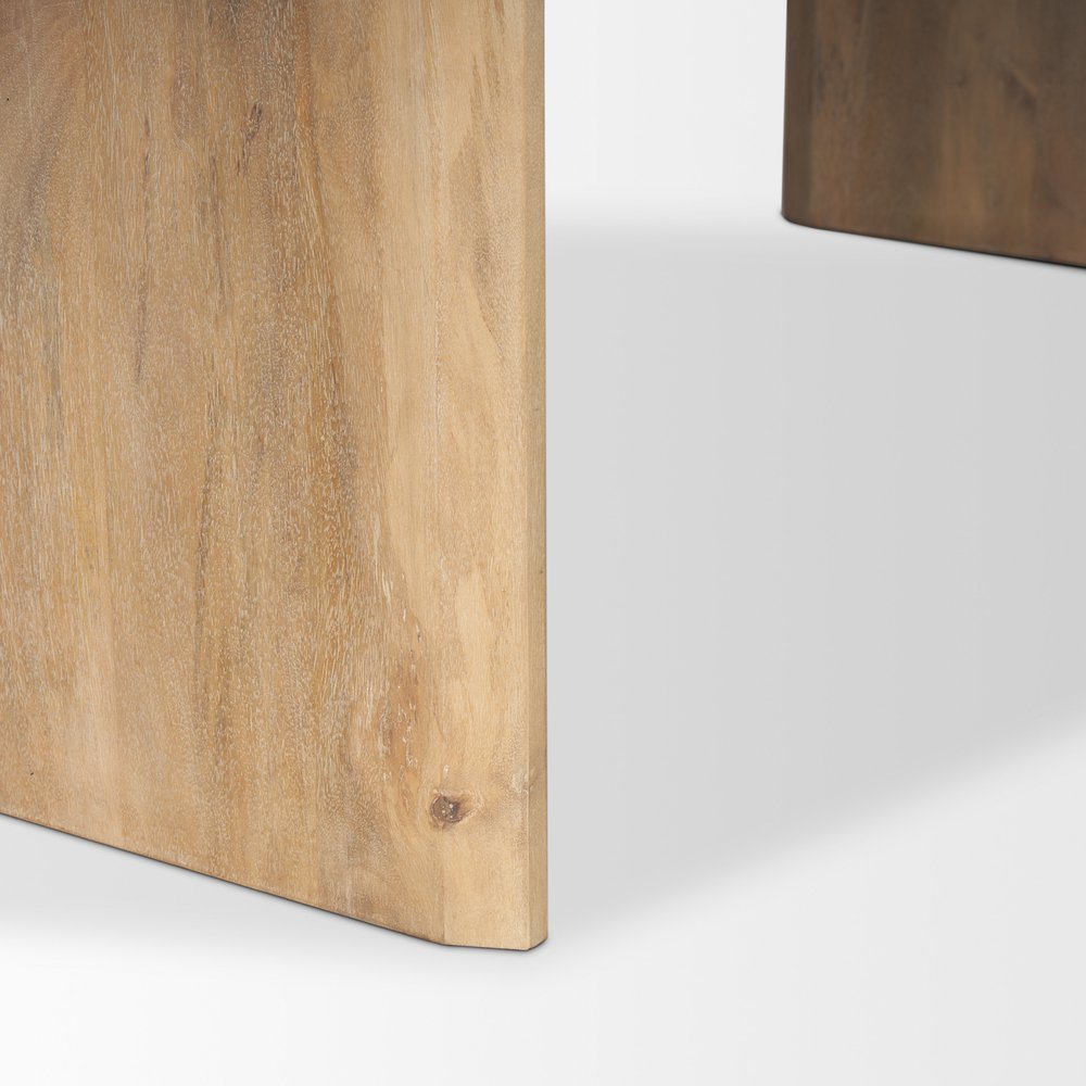 87" Modern Double Pedestal Wood Dining Table