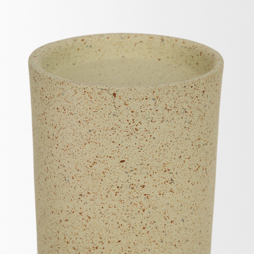 13" Beige Metal Modern Votive Candle Holder