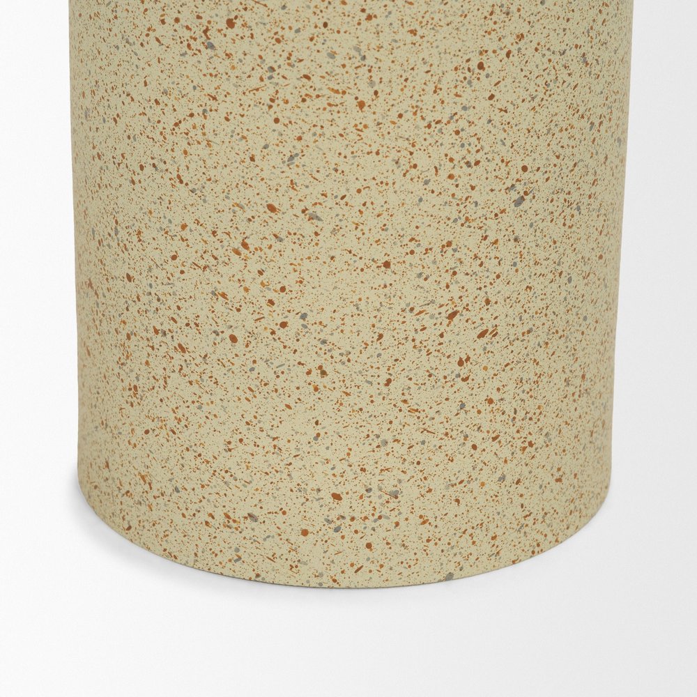 13" Beige Metal Modern Votive Candle Holder