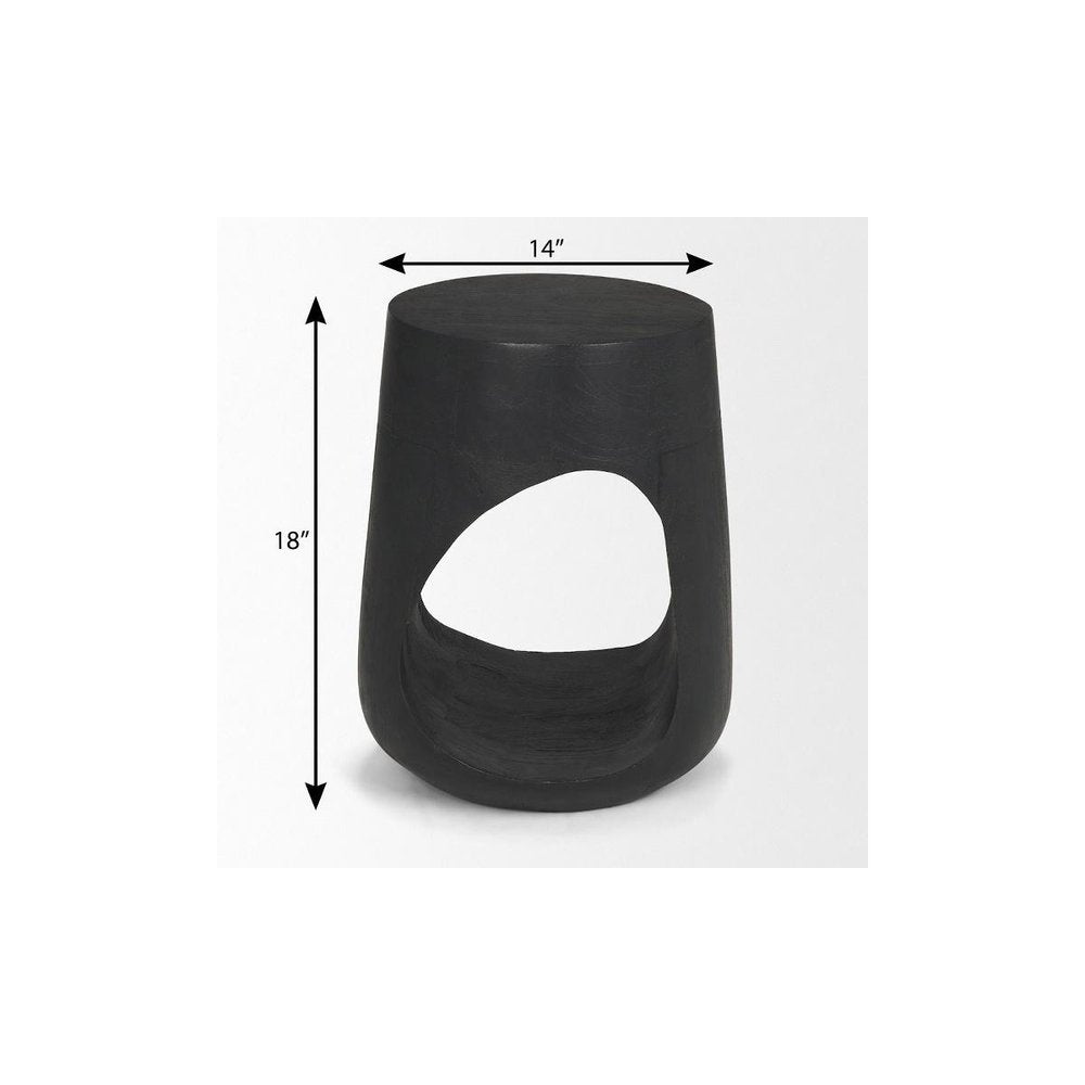 18" Wood Abstract Free-Form End Table