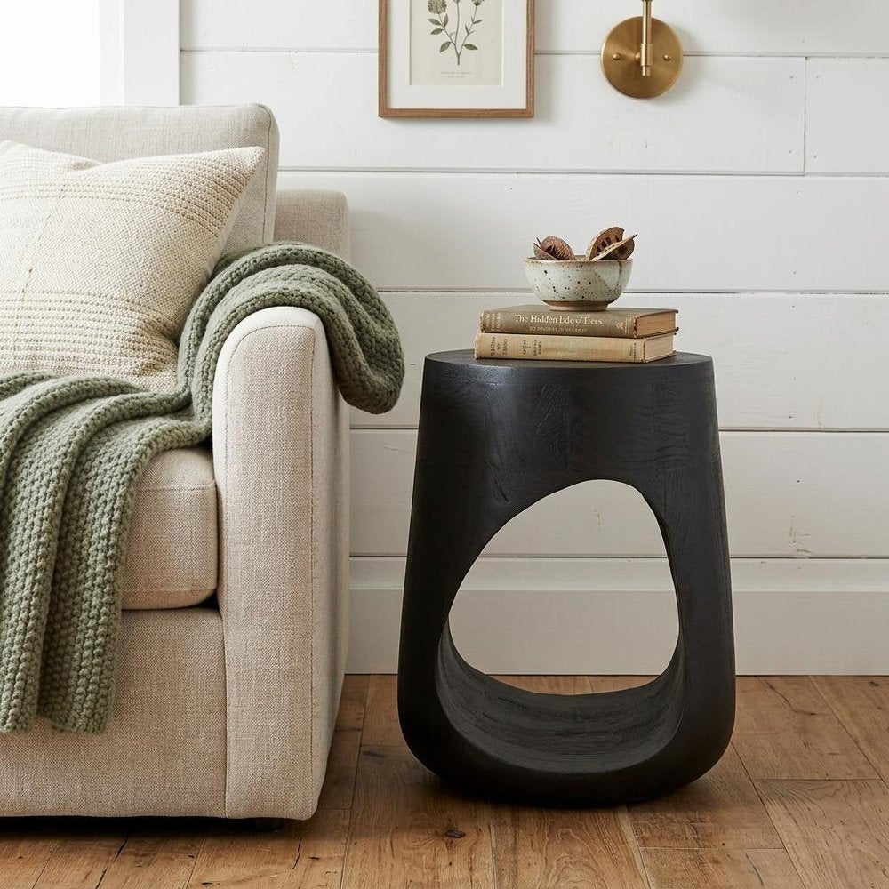 18" Wood Abstract Free-Form End Table