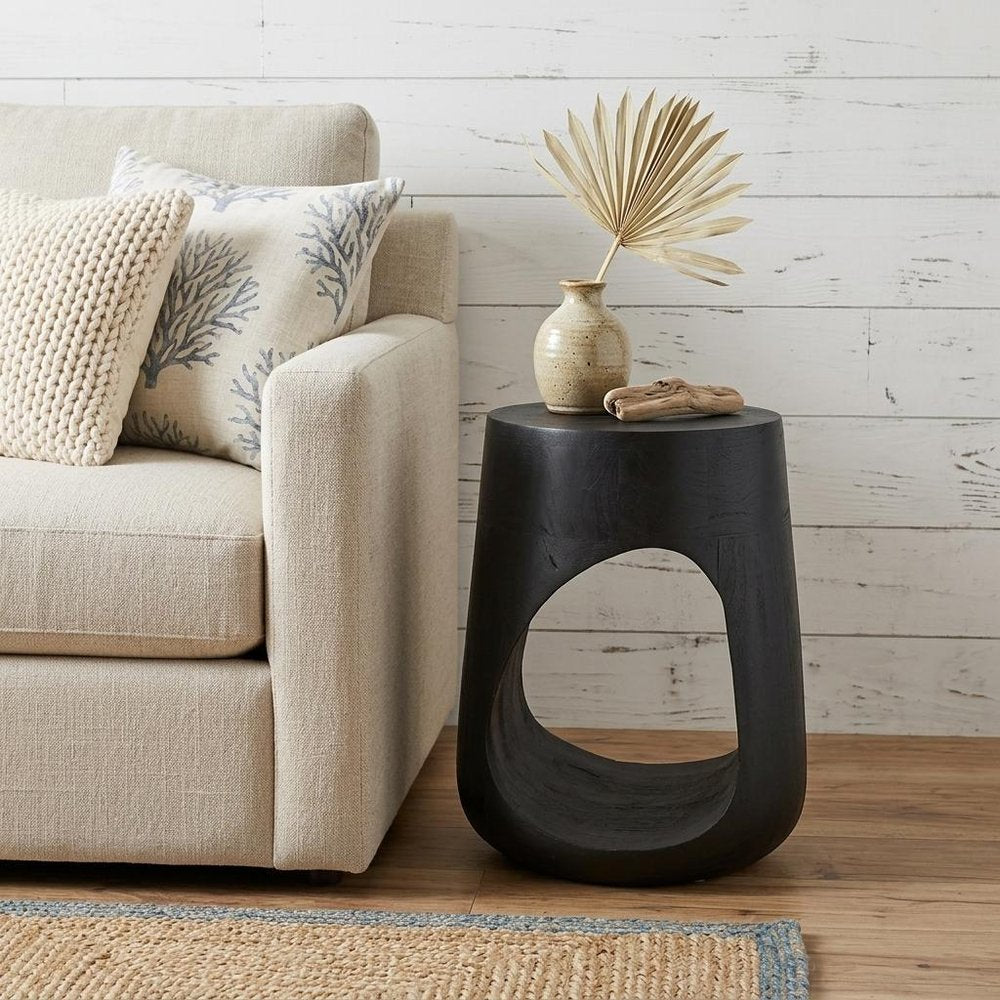 18" Wood Abstract Free-Form End Table