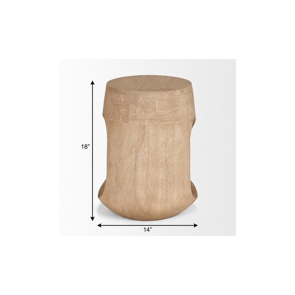 18" Wood Abstract Free-Form End Table