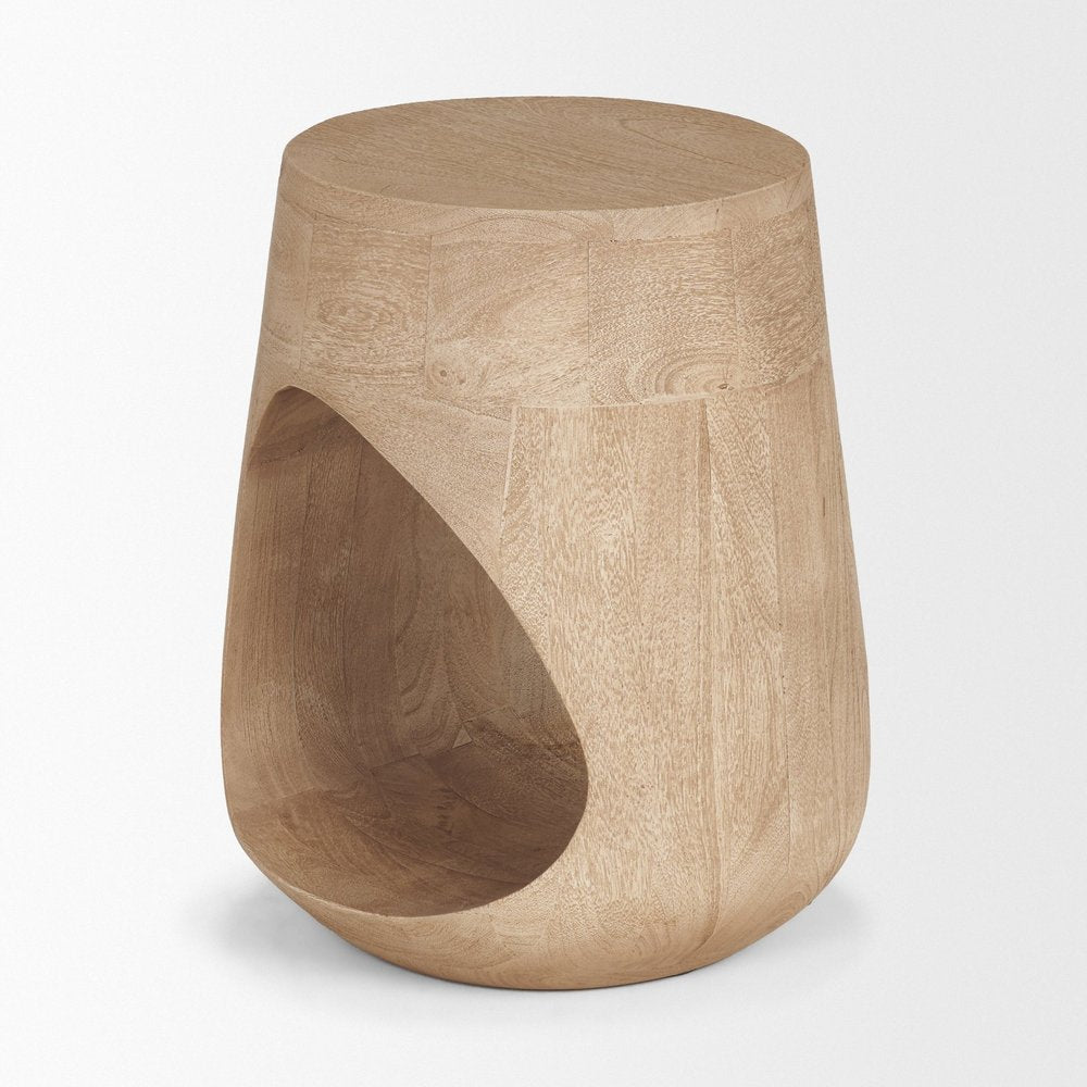 18" Wood Abstract Free-Form End Table