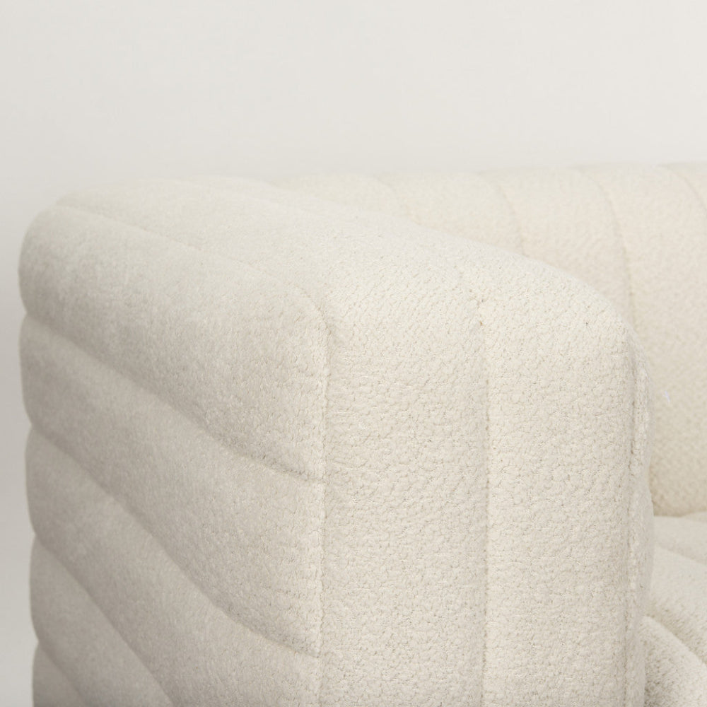 38" Cream Vertical Tufted Scandinavian Tuxedo Chair